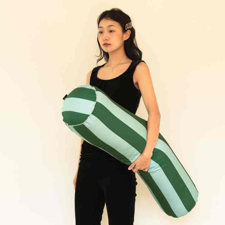 ボールド ストライプ ロールクッションカバー［4色］