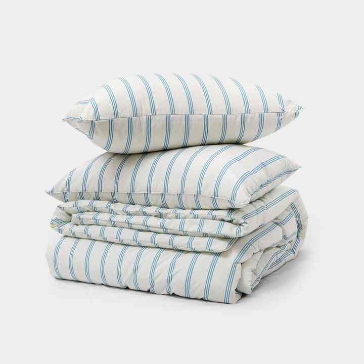 シン ストライプ カバーのいらない布団セット［5色・3サイズ］