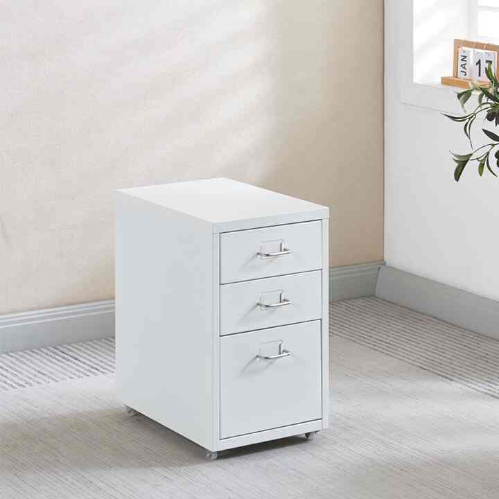 MILIY 3段 スチール 引き出し キャスター付き［2色］