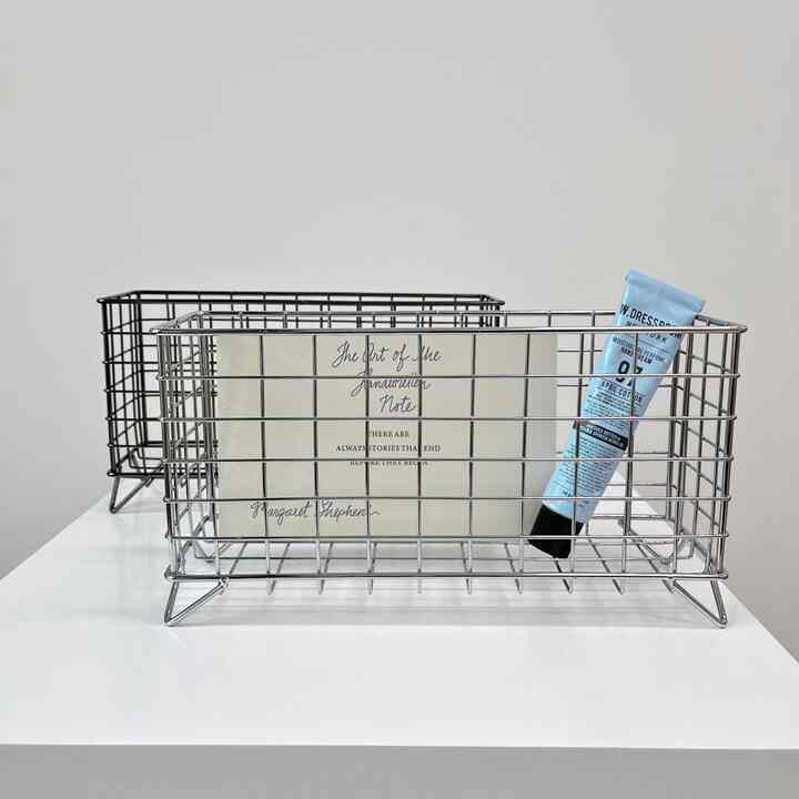 長方形 ワイヤ スチール バスケット［2色］