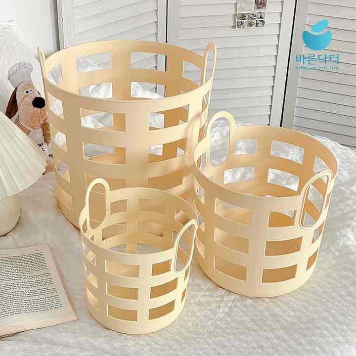 プラスチック ランドリーバスケット［2色・3サイズ］