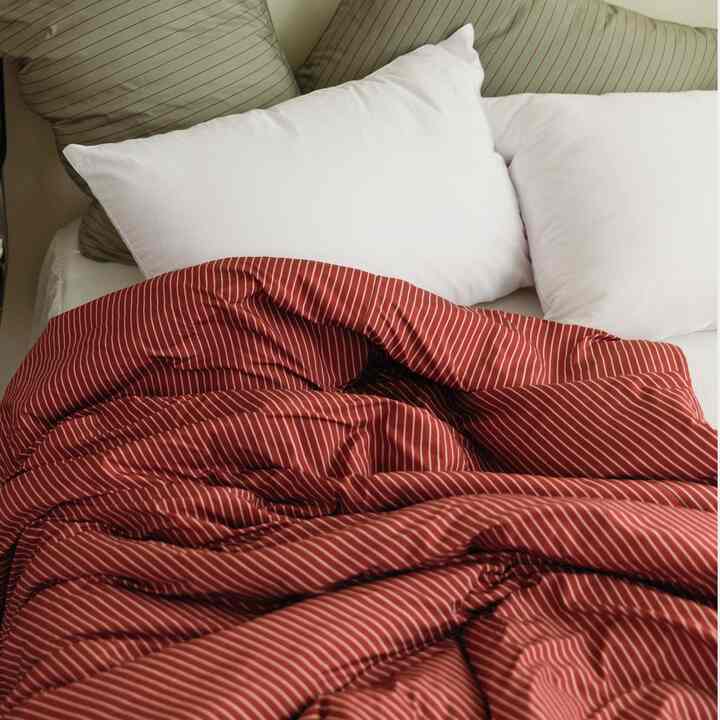 クラシック ストラップ 布団カバー レッド［3サイズ］