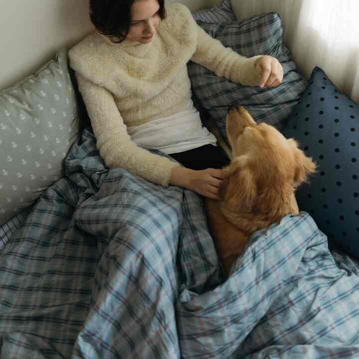 ヴィンテージ チェック 布団カバー ブルー［3サイズ］