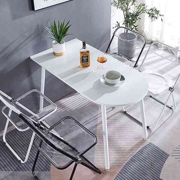 半楕円形 テーブル ホワイト 120cm