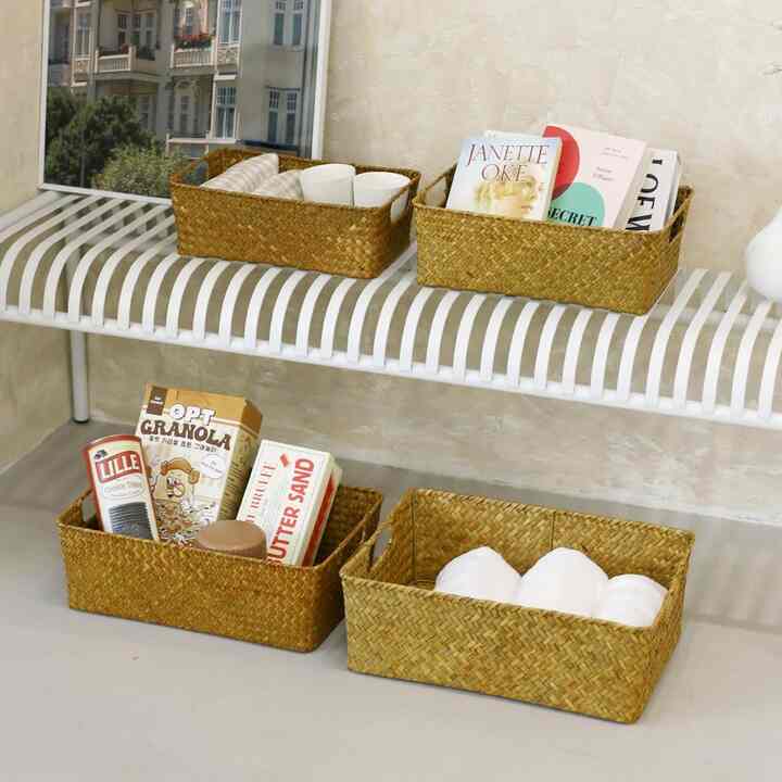 四角 ラタン バスケット［4サイズ］