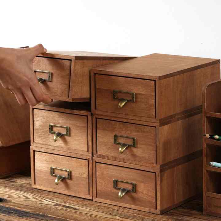 Potter ウッド デスクオーガナイザー 引き出し1つ