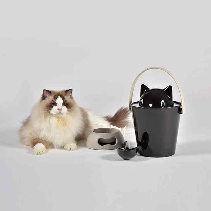 Crick ペットフード 収納 ネコ［3色］