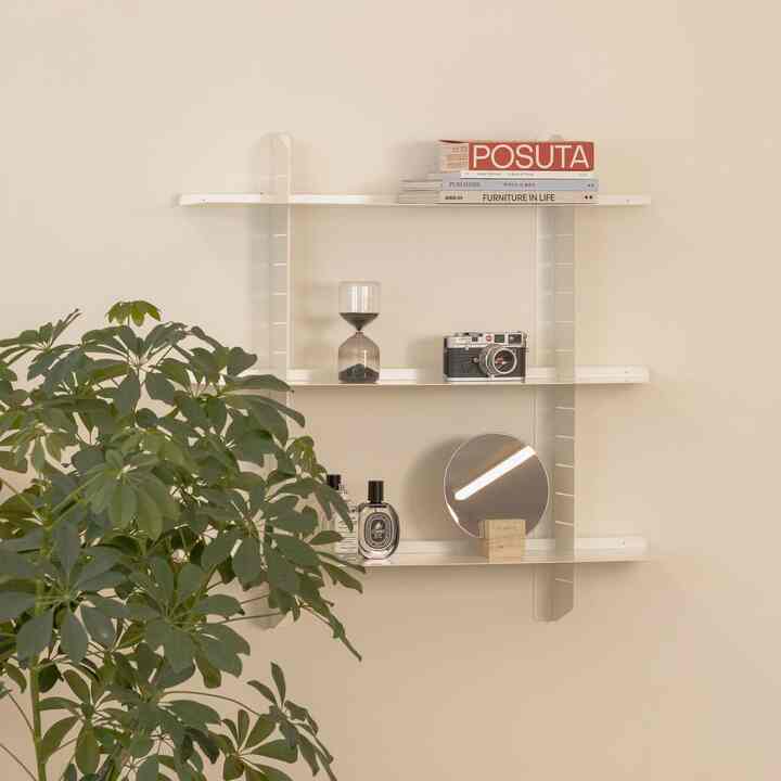 SLIDE スチール ウォールシェルフ 3段［4色］