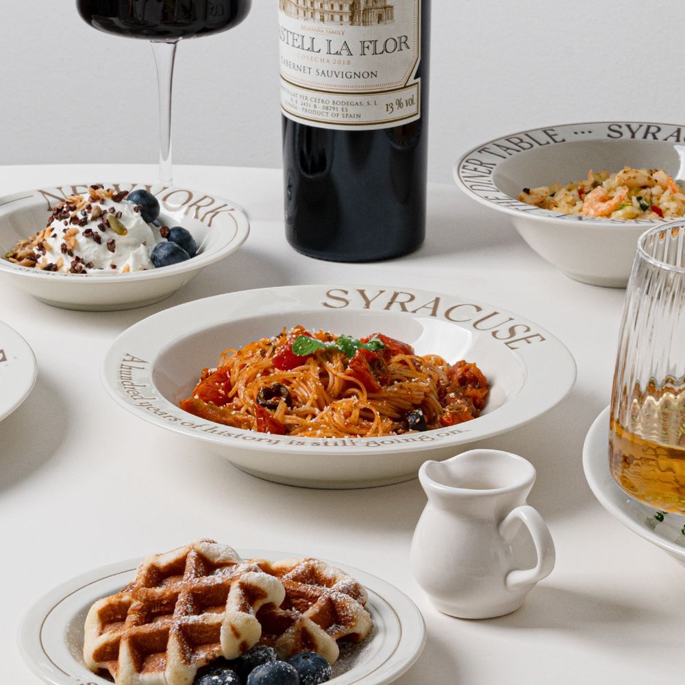 ROMAY KITCHEN Syracuse レタリング パスタボウル 21cm［2色