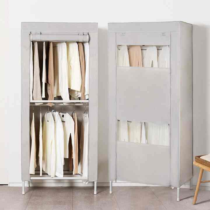 カバー付き ハンガーラック 2段 シングル