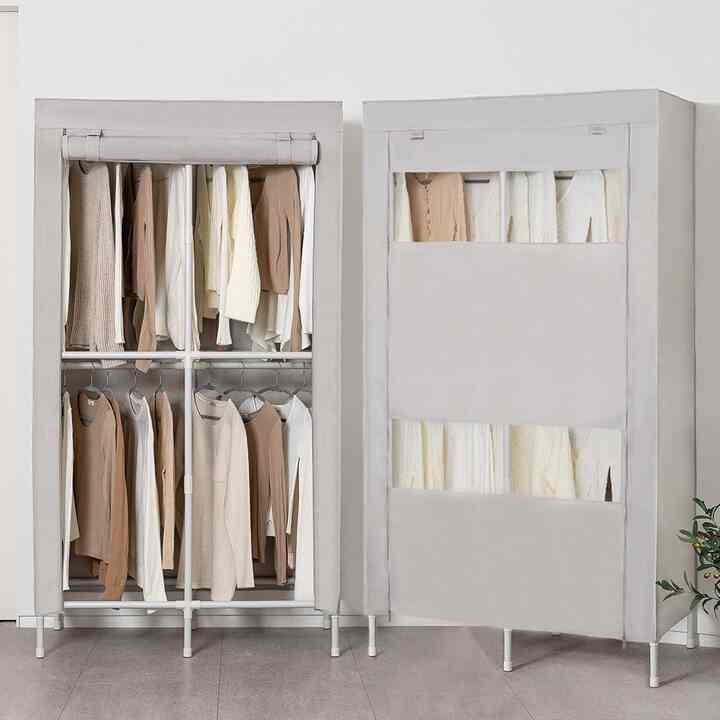 カバー付き ハンガーラック 2段 ダブル