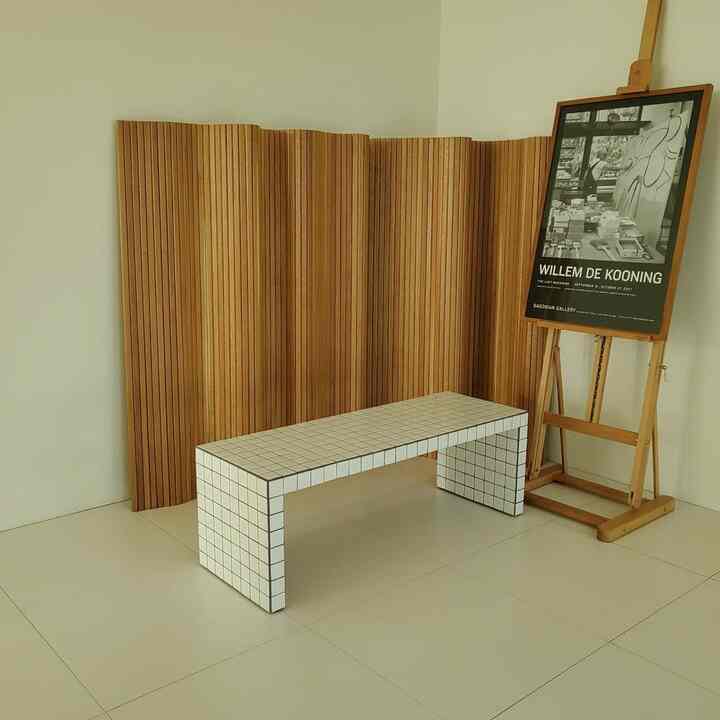 タイル ベンチ兼ローテーブル Multi T［3色］