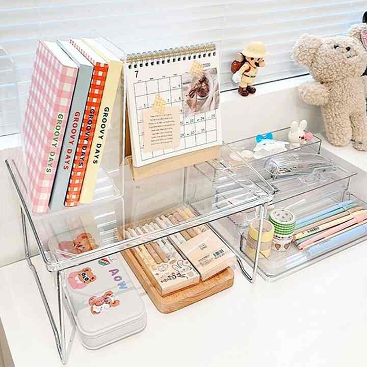 ミニ クリア 折りたたみラック 2点セット