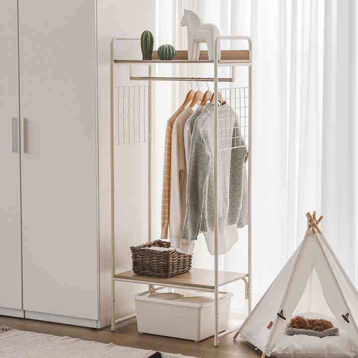 ハンガーラック メッシュパネル付き