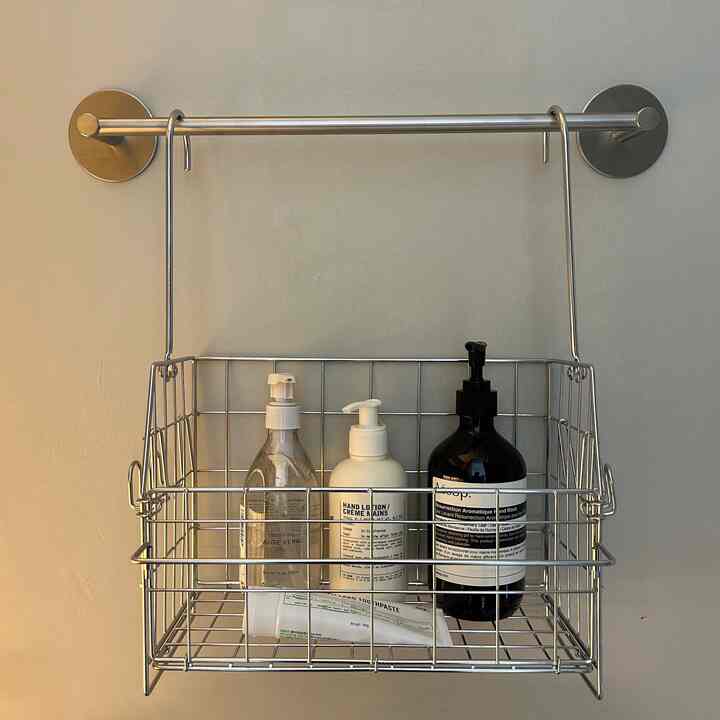 ステンレス タオルハンガー＆収納バスケット