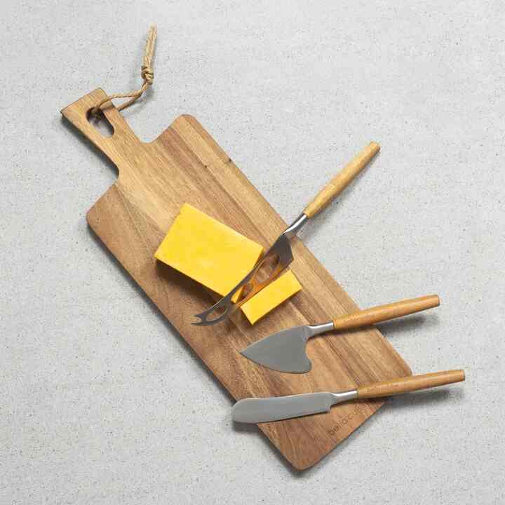 ウッドカッティングボード＆チーズナイフ 3種