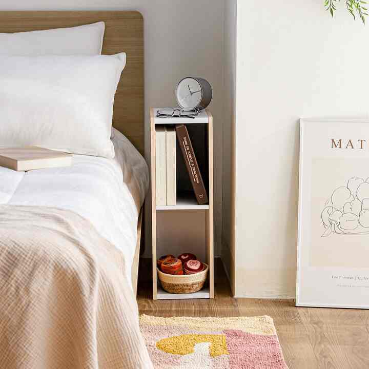 ウッド 2段 本棚 60x20cm［2色］