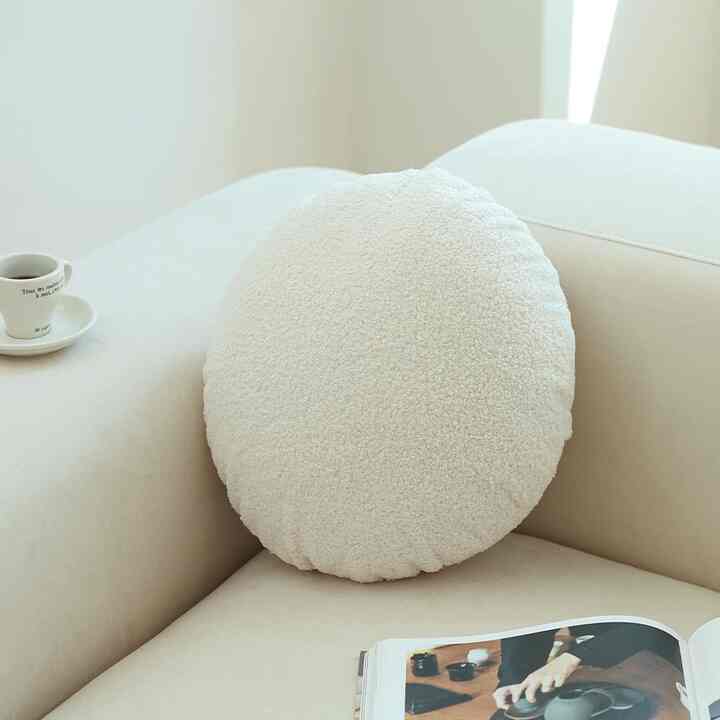 【中身付き】ブークレ 円形 クッション