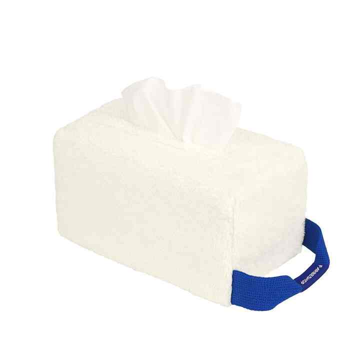 TISSUEBOX COVER WITH HANDLE WHITE