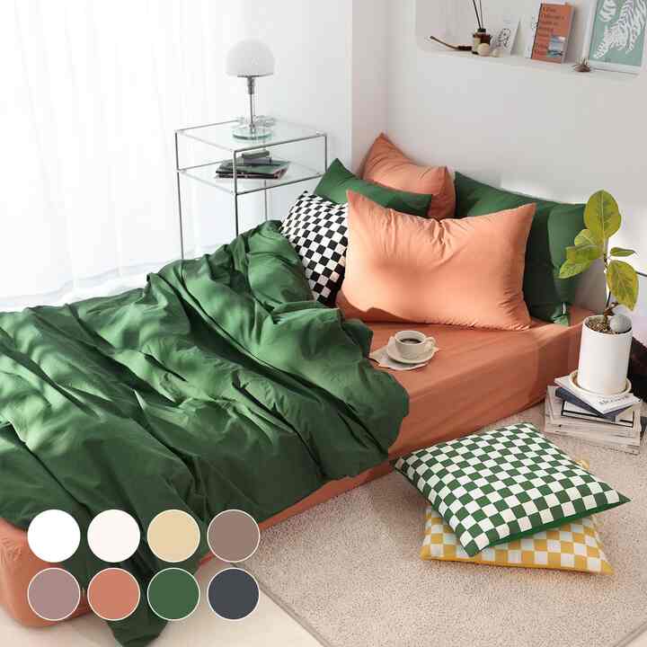 高密度バイオウォッシュ 布団カバーセット［8色・2サイズ］