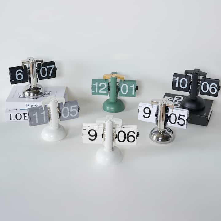 Retro-analog flip 卓上時計［6色］