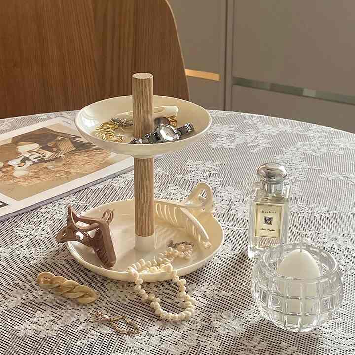 バニラ ウッド 2段 アクセサリートレイ