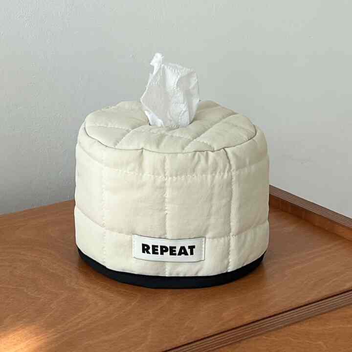 キルティング ティッシュケース 円形