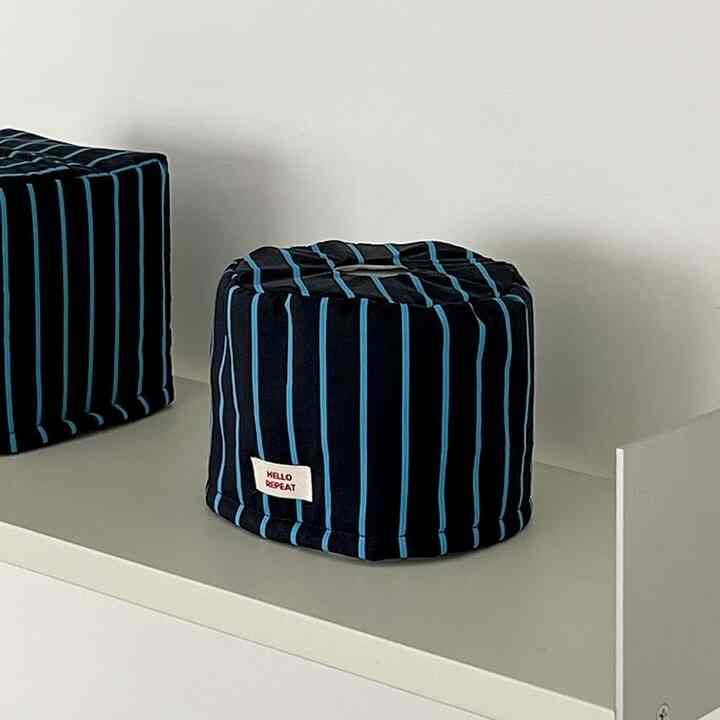 ストライプ 円形 ティッシュケース［3色］