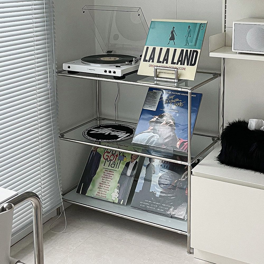 yeyecompany 3段 2列 モジュール ガラス ラック 002 スチール| Ohouse