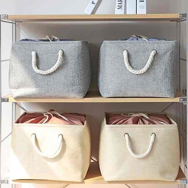 収納バスケット 巾着タイプ［2色］