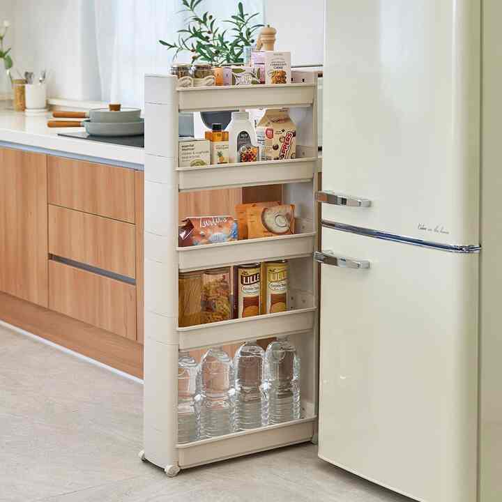 5段 スリムラック キャスター付き 18cm