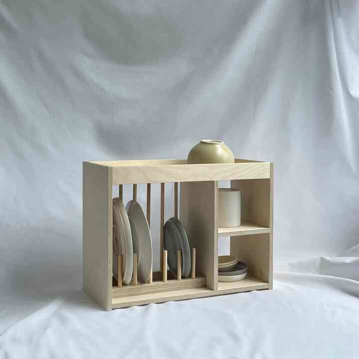 ウッド 食器ラック［4色］