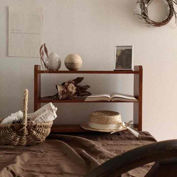 ウッド 3段 ミニ ラック［2色］