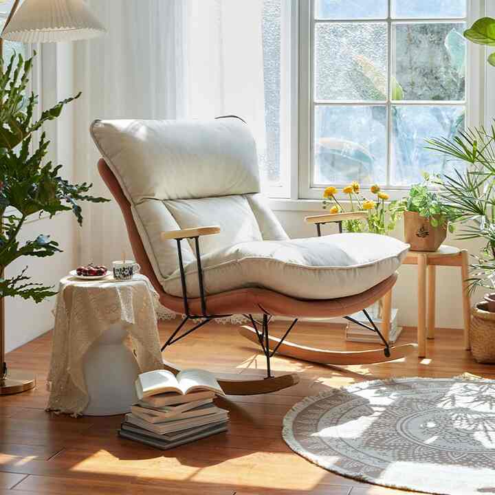 FLUFFY ワイド 1人掛け ロッキングチェア［2色］