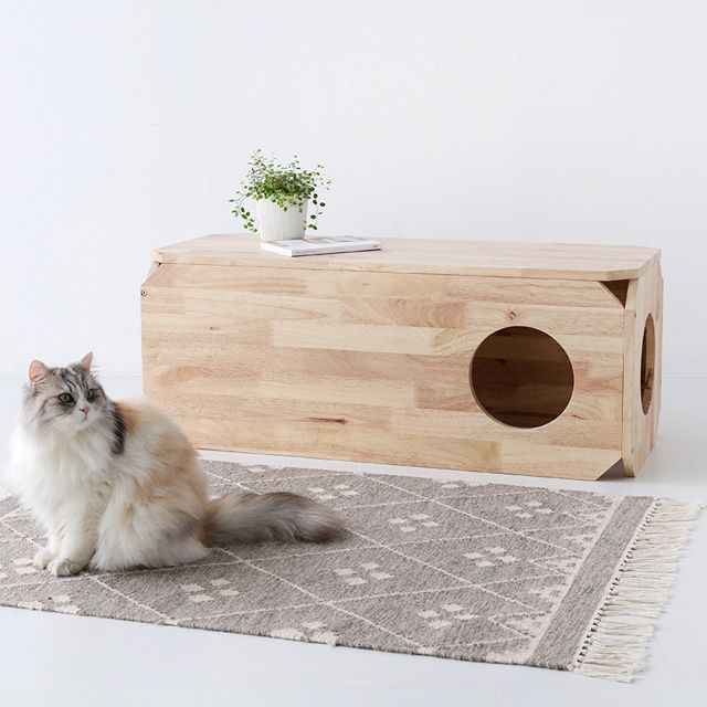MARKET B BENKU ウッド 猫用 ハウス ベンチ ベージュ| Ohouse(オーハウス)