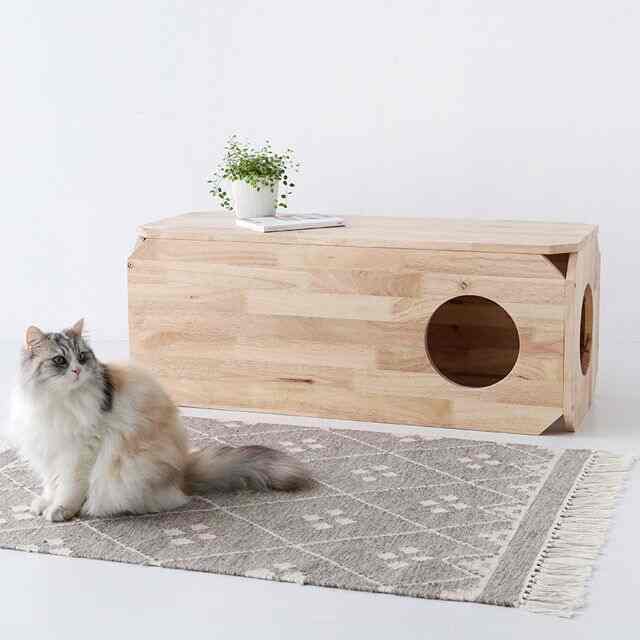 BENKU ウッド 猫用 ハウス ベンチ