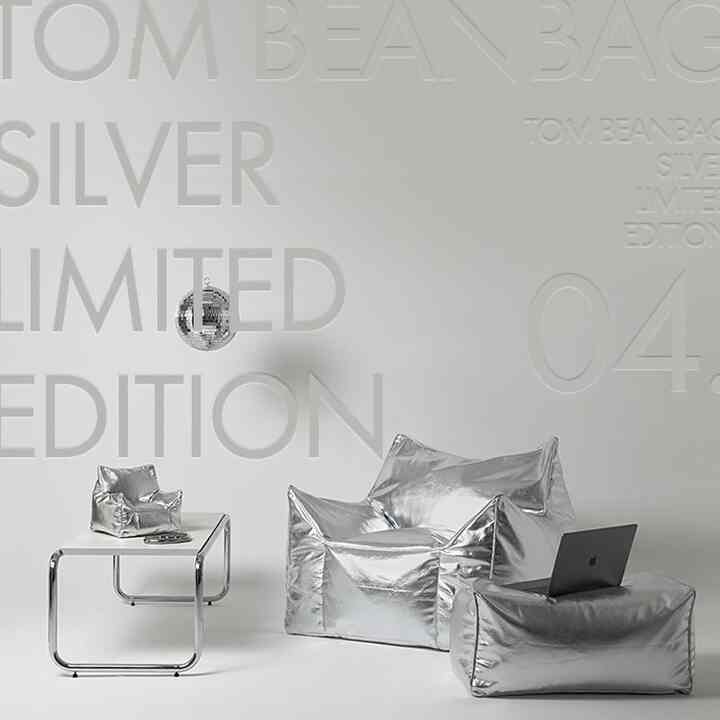 TOM 1人掛け ビーズソファ シルバー