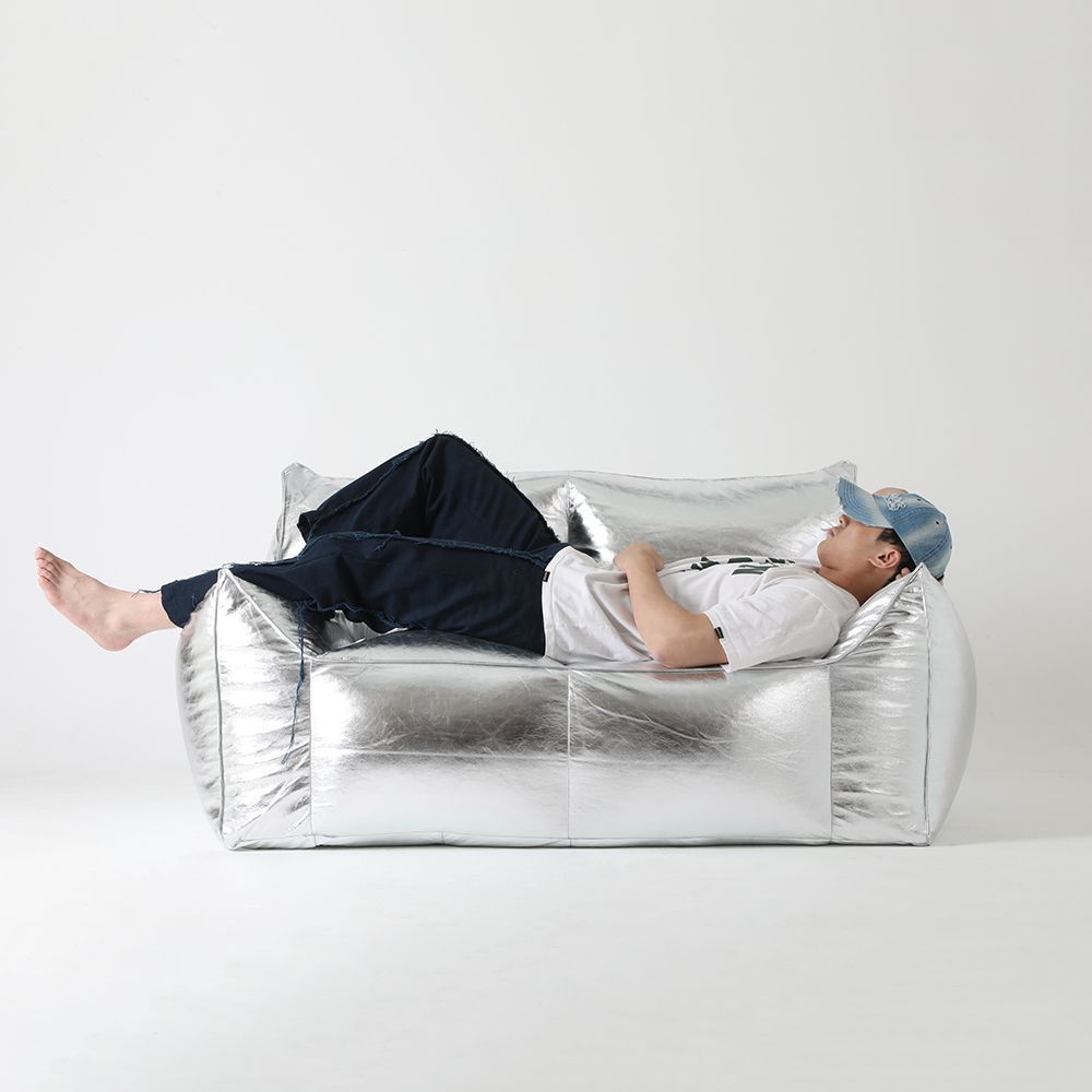 Flasier TOM 2人掛け ビーズソファ シルバー シルバー 幅 140cm 高さ