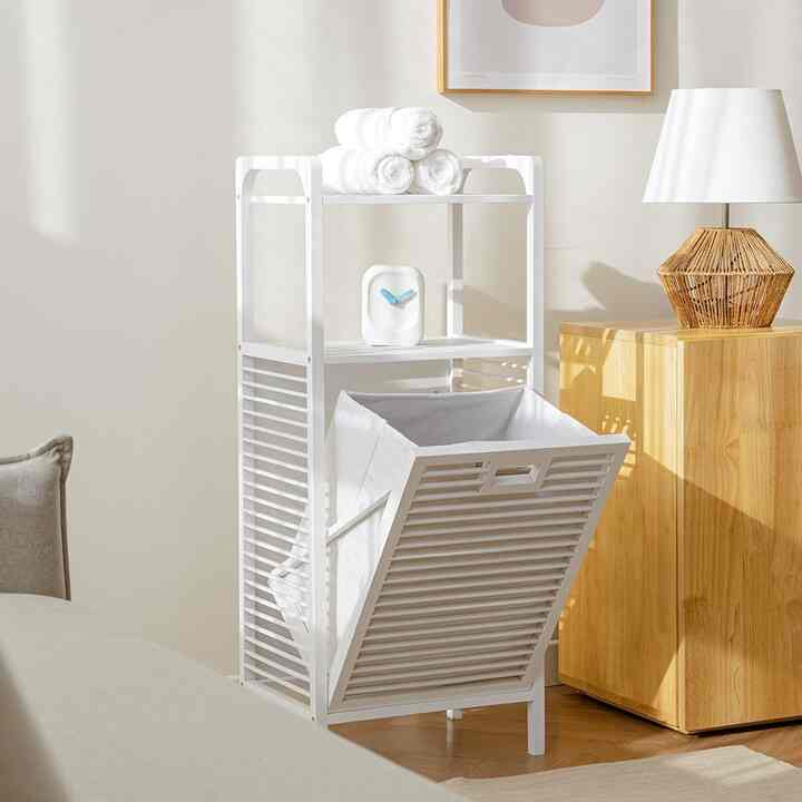 バンブー ランドリーバスケット スライディング［2色］