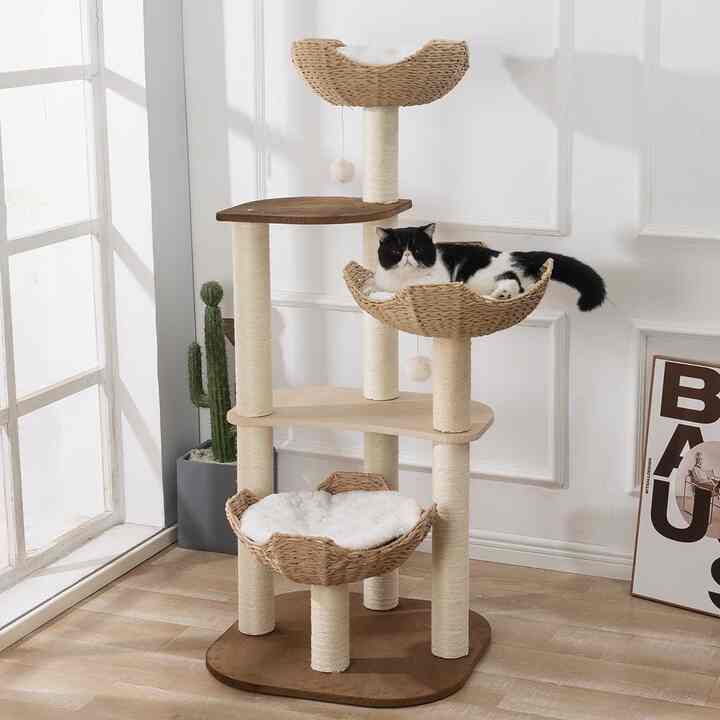 キャットタワー 5段 バスケット付き