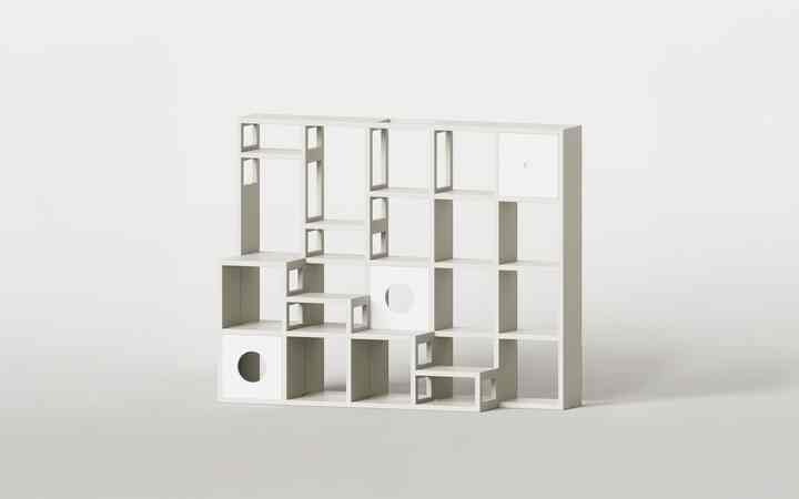 本棚タイプ キャットタワー 5x4 マルチ マンチカン［7色］