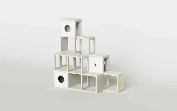 階段型 キャットタワー 4x4 マルチ Cubics x Catple［7色］