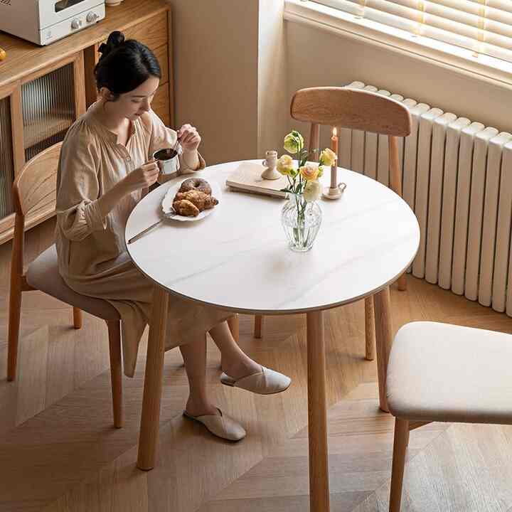 PRAGUE ウッド 円形 ダイニングテーブル 110cm