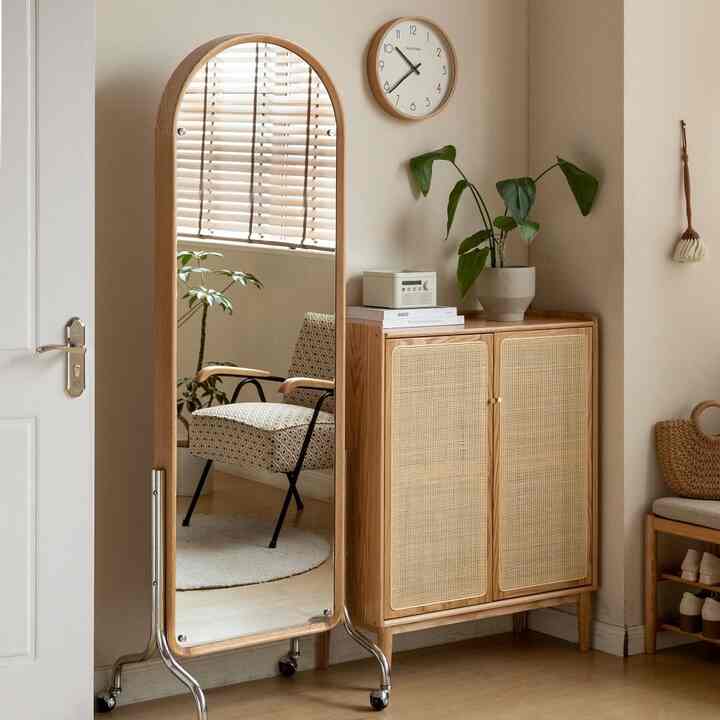 LEIDEN de Paris 全身鏡兼マガジンラック キャスター付き［2色］