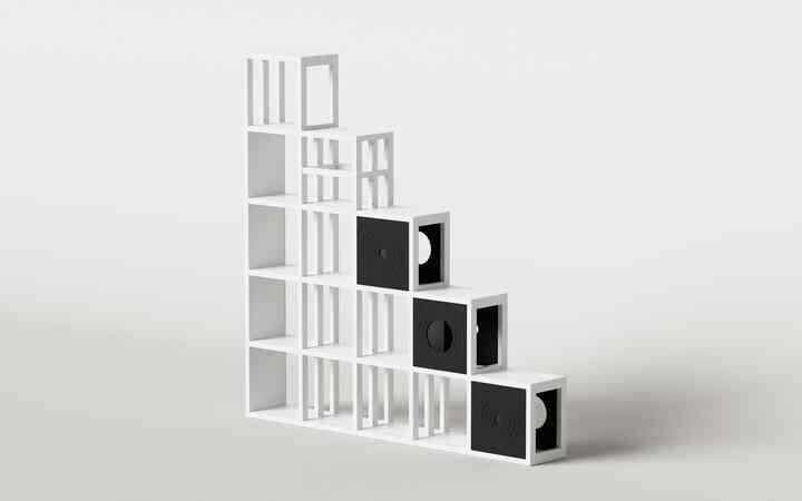 階段型 キャットタワー 5x5［7色］