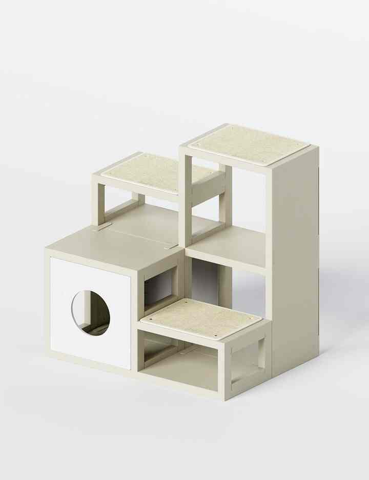 階段型 キャットタワー 2x2 マルチ［7色］