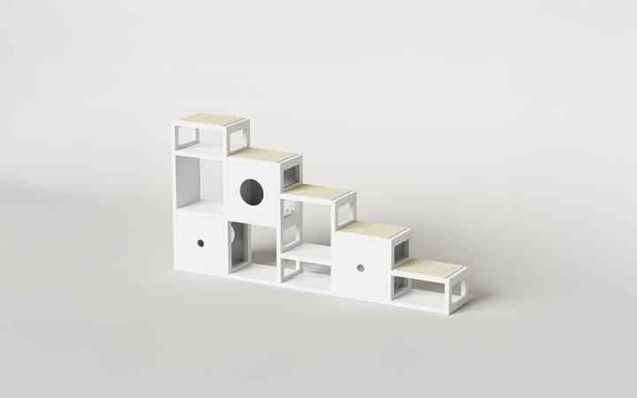 階段型 キャットタワー 5x3L マンチカン［7色］