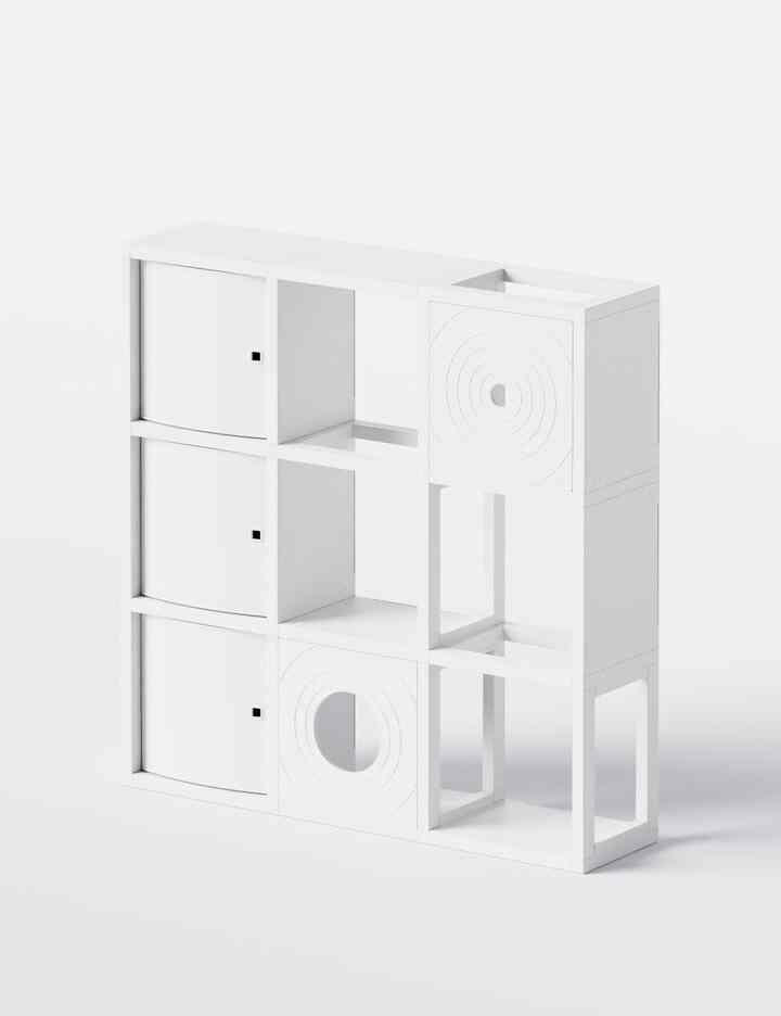 収納棚 キャットタワー 3x3［7色］