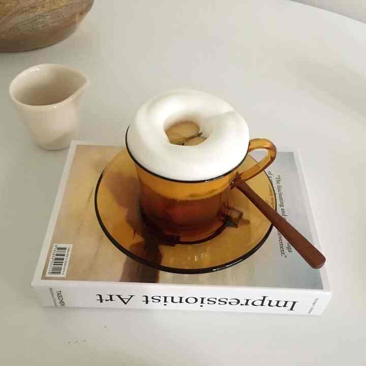 ガラスコーヒーカップ＆ソーサー セット