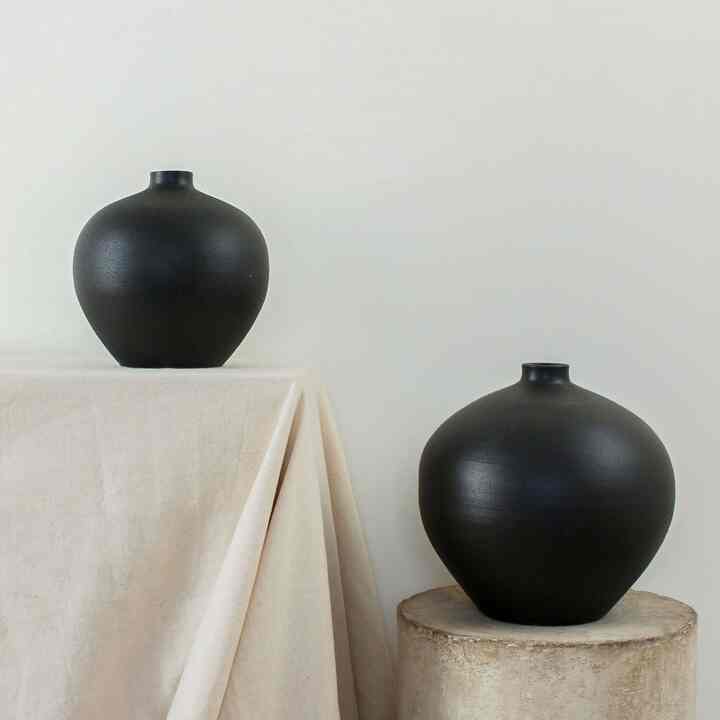 ブラック 花瓶 大型［2サイズ］